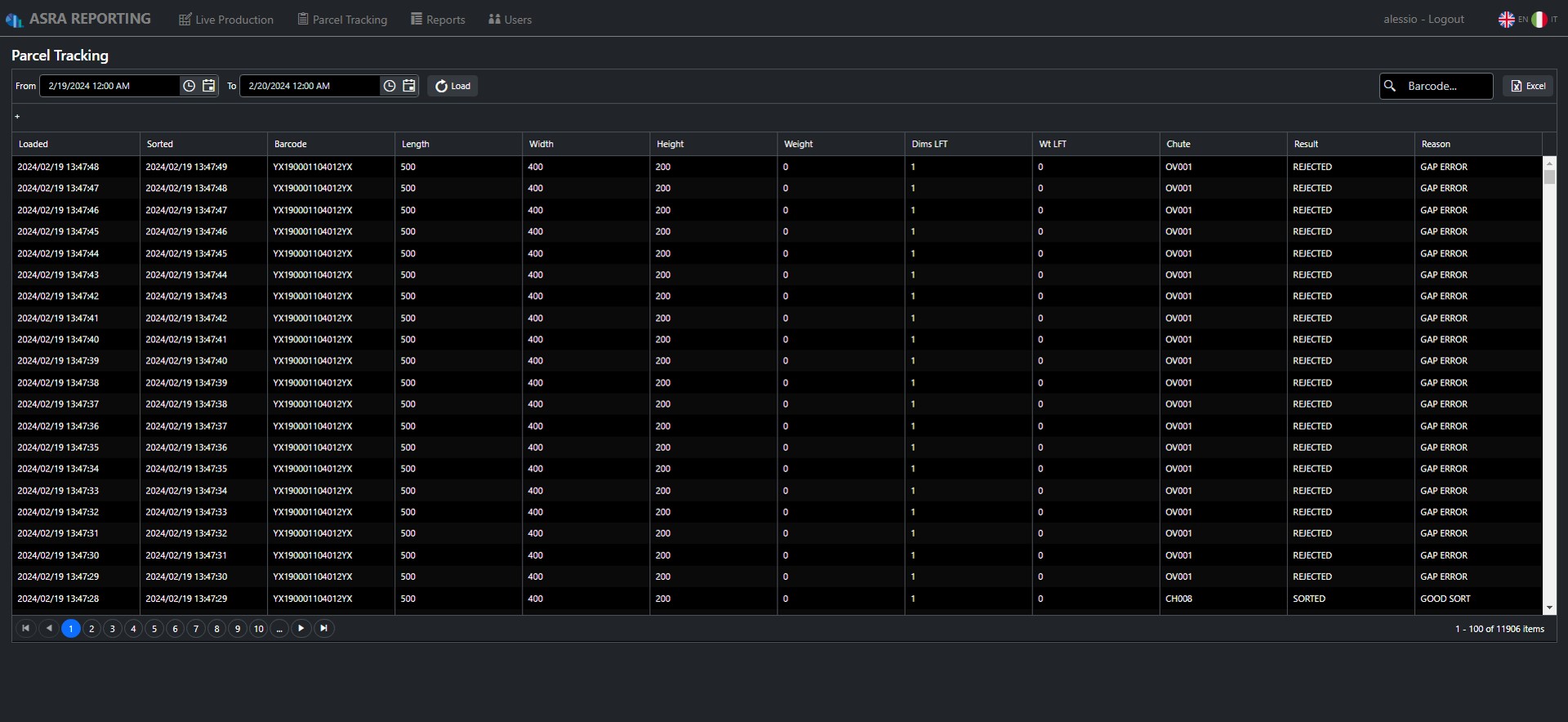 asra scada agsoft logistics screenshot